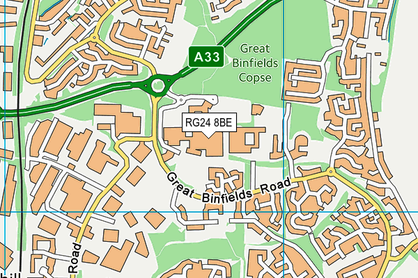 RG24 8BE map - OS VectorMap District (Ordnance Survey) RG24 8BE map - OS VectorMap District (Ordnance Survey)