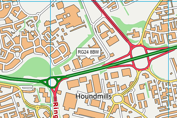 RG24 8BW map - OS VectorMap District (Ordnance Survey) RG24 8BW map - OS VectorMap District (Ordnance Survey)