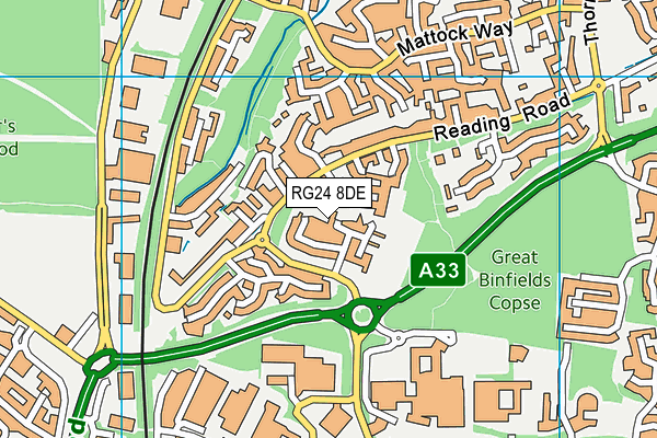 RG24 8DE map - OS VectorMap District (Ordnance Survey) RG24 8DE map - OS VectorMap District (Ordnance Survey)