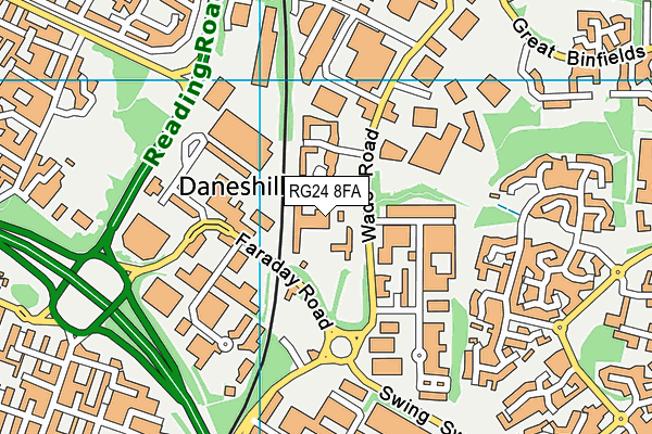 RG24 8FA map - OS VectorMap District (Ordnance Survey) RG24 8FA map - OS VectorMap District (Ordnance Survey)
