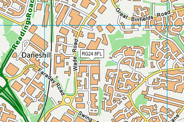 RG24 8FL map - OS VectorMap District (Ordnance Survey) RG24 8FL map - OS VectorMap District (Ordnance Survey)