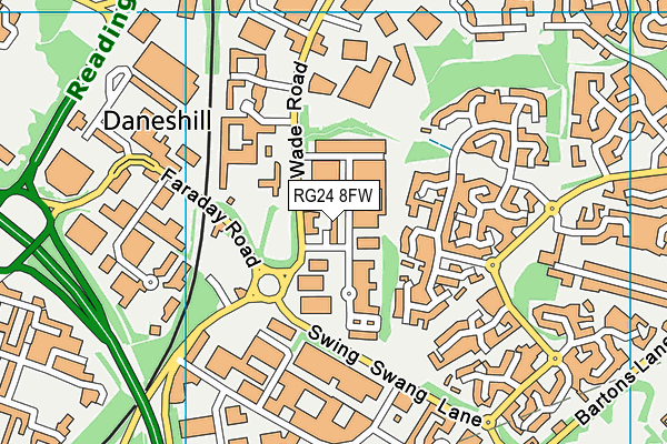 RG24 8FW map - OS VectorMap District (Ordnance Survey) RG24 8FW map - OS VectorMap District (Ordnance Survey)