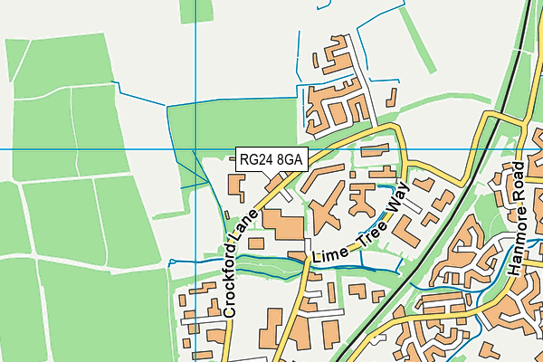 RG24 8GA map - OS VectorMap District (Ordnance Survey) RG24 8GA map - OS VectorMap District (Ordnance Survey)