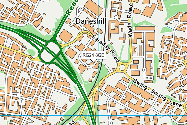 RG24 8GE map - OS VectorMap District (Ordnance Survey) RG24 8GE map - OS VectorMap District (Ordnance Survey)