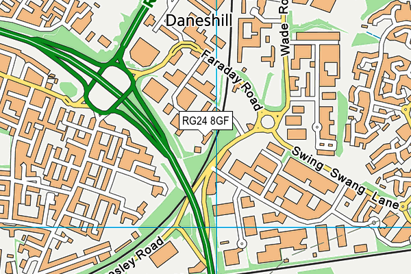 RG24 8GF map - OS VectorMap District (Ordnance Survey) RG24 8GF map - OS VectorMap District (Ordnance Survey)