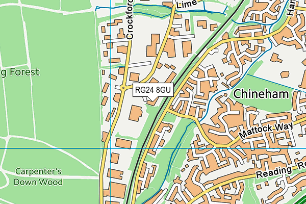 RG24 8GU map - OS VectorMap District (Ordnance Survey) RG24 8GU map - OS VectorMap District (Ordnance Survey)