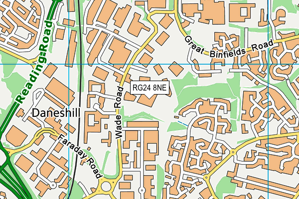 RG24 8NE map - OS VectorMap District (Ordnance Survey) RG24 8NE map - OS VectorMap District (Ordnance Survey)