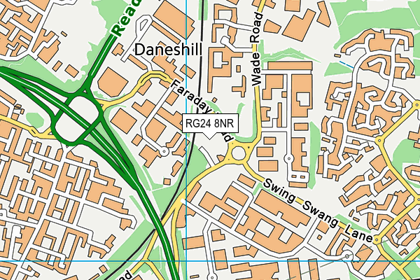 RG24 8NR map - OS VectorMap District (Ordnance Survey) RG24 8NR map - OS VectorMap District (Ordnance Survey)
