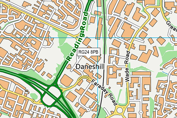RG24 8PB map - OS VectorMap District (Ordnance Survey) RG24 8PB map - OS VectorMap District (Ordnance Survey)