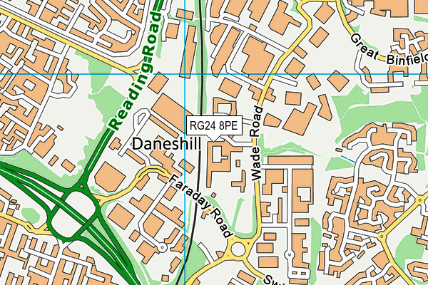 RG24 8PE map - OS VectorMap District (Ordnance Survey) RG24 8PE map - OS VectorMap District (Ordnance Survey)