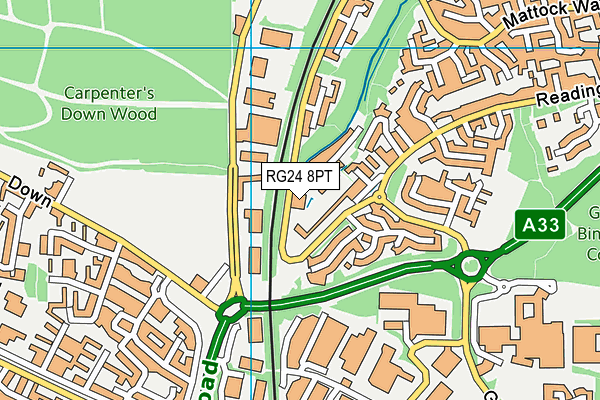 RG24 8PT map - OS VectorMap District (Ordnance Survey) RG24 8PT map - OS VectorMap District (Ordnance Survey)