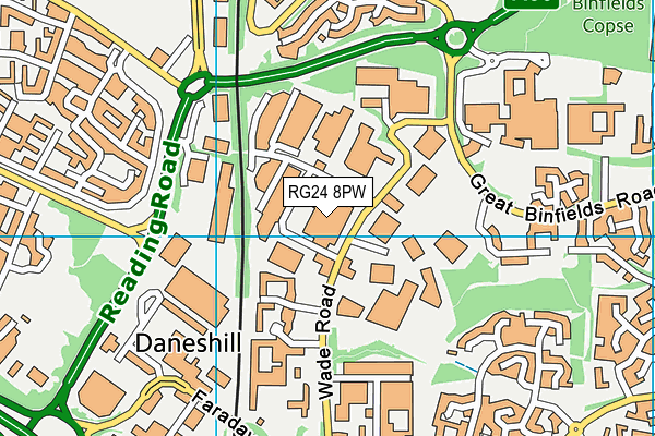 RG24 8PW map - OS VectorMap District (Ordnance Survey) RG24 8PW map - OS VectorMap District (Ordnance Survey)