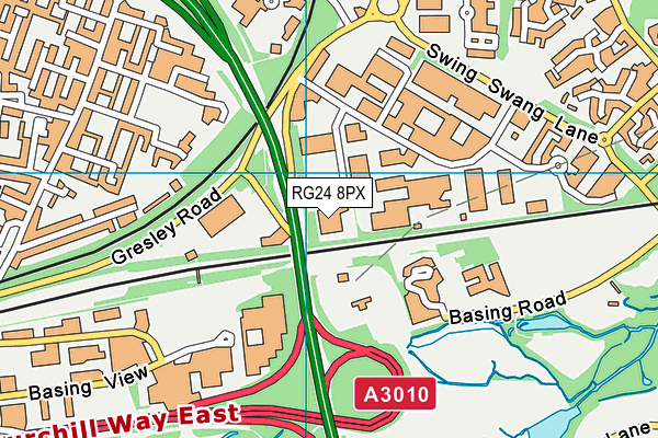 RG24 8PX map - OS VectorMap District (Ordnance Survey) RG24 8PX map - OS VectorMap District (Ordnance Survey)