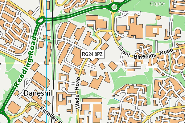 RG24 8PZ map - OS VectorMap District (Ordnance Survey) RG24 8PZ map - OS VectorMap District (Ordnance Survey)