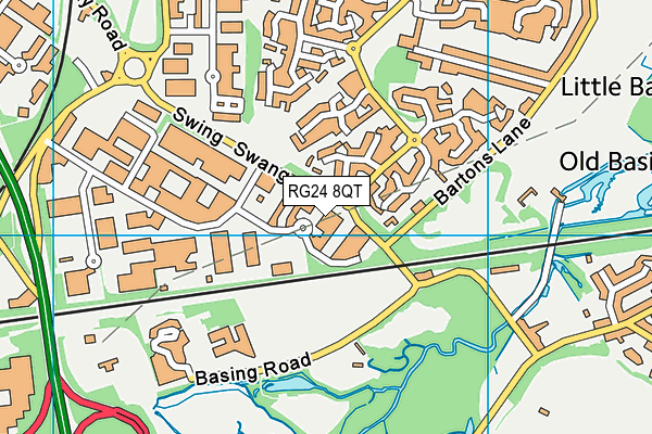 RG24 8QT map - OS VectorMap District (Ordnance Survey) RG24 8QT map - OS VectorMap District (Ordnance Survey)