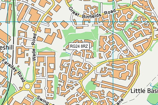 RG24 8RZ map - OS VectorMap District (Ordnance Survey) RG24 8RZ map - OS VectorMap District (Ordnance Survey)
