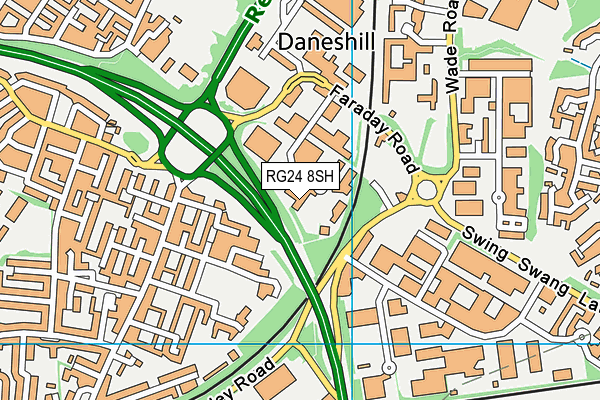 RG24 8SH map - OS VectorMap District (Ordnance Survey) RG24 8SH map - OS VectorMap District (Ordnance Survey)
