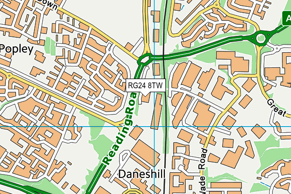 RG24 8TW map - OS VectorMap District (Ordnance Survey) RG24 8TW map - OS VectorMap District (Ordnance Survey)