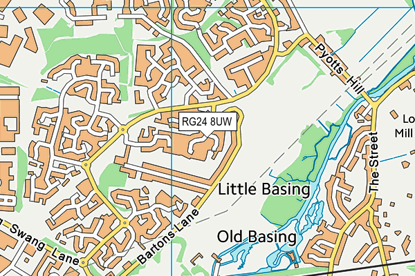 RG24 8UW map - OS VectorMap District (Ordnance Survey) RG24 8UW map - OS VectorMap District (Ordnance Survey)