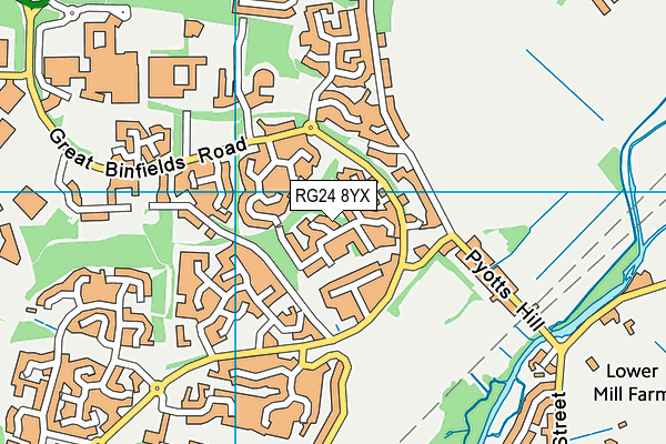 RG24 8YX map - OS VectorMap District (Ordnance Survey) RG24 8YX map - OS VectorMap District (Ordnance Survey)