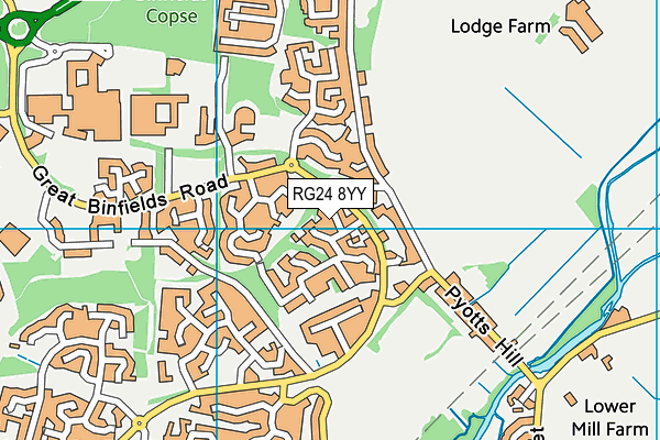 RG24 8YY map - OS VectorMap District (Ordnance Survey) RG24 8YY map - OS VectorMap District (Ordnance Survey)