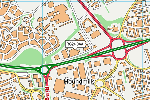 RG24 9AA map - OS VectorMap District (Ordnance Survey) RG24 9AA map - OS VectorMap District (Ordnance Survey)