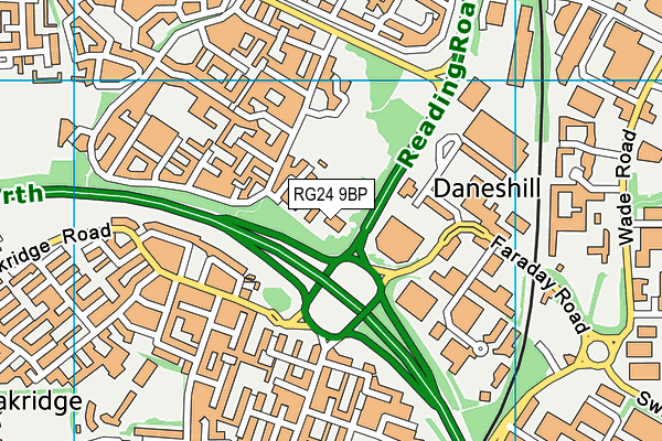RG24 9BP map - OS VectorMap District (Ordnance Survey) RG24 9BP map - OS VectorMap District (Ordnance Survey)