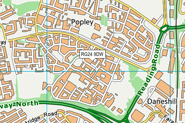 RG24 9DW map - OS VectorMap District (Ordnance Survey) RG24 9DW map - OS VectorMap District (Ordnance Survey)