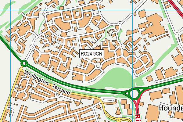 RG24 9GN map - OS VectorMap District (Ordnance Survey) RG24 9GN map - OS VectorMap District (Ordnance Survey)