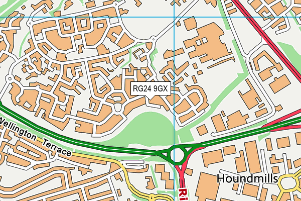 RG24 9GX map - OS VectorMap District (Ordnance Survey) RG24 9GX map - OS VectorMap District (Ordnance Survey)