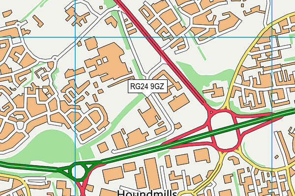 RG24 9GZ map - OS VectorMap District (Ordnance Survey) RG24 9GZ map - OS VectorMap District (Ordnance Survey)