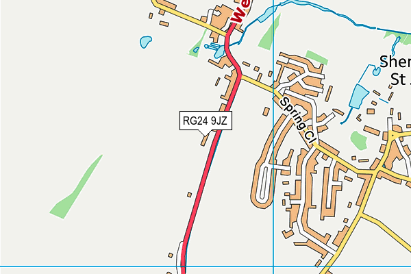 RG24 9JZ map - OS VectorMap District (Ordnance Survey) RG24 9JZ map - OS VectorMap District (Ordnance Survey)