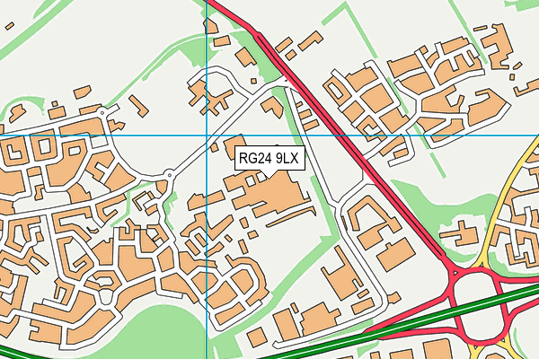 RG24 9LX map - OS VectorMap District (Ordnance Survey) RG24 9LX map - OS VectorMap District (Ordnance Survey)