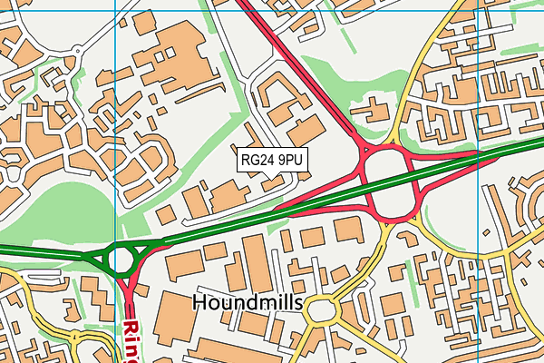 RG24 9PU map - OS VectorMap District (Ordnance Survey) RG24 9PU map - OS VectorMap District (Ordnance Survey)