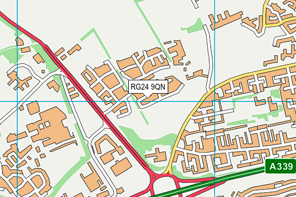 RG24 9QN map - OS VectorMap District (Ordnance Survey) RG24 9QN map - OS VectorMap District (Ordnance Survey)