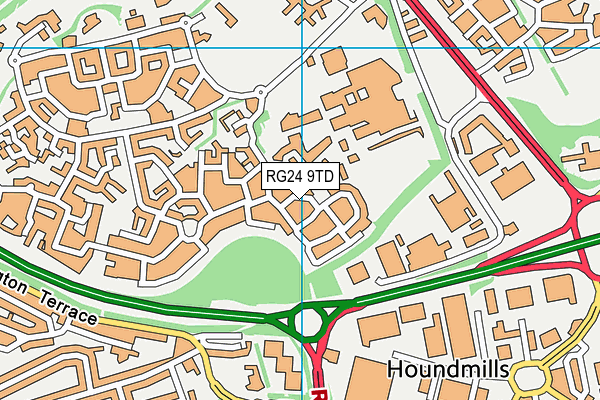 RG24 9TD map - OS VectorMap District (Ordnance Survey) RG24 9TD map - OS VectorMap District (Ordnance Survey)