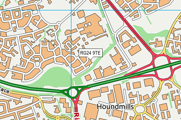RG24 9TE map - OS VectorMap District (Ordnance Survey) RG24 9TE map - OS VectorMap District (Ordnance Survey)