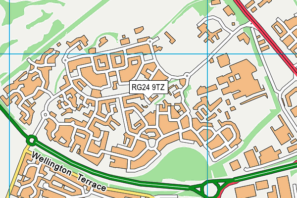 RG24 9TZ map - OS VectorMap District (Ordnance Survey) RG24 9TZ map - OS VectorMap District (Ordnance Survey)