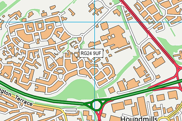 RG24 9UF map - OS VectorMap District (Ordnance Survey) RG24 9UF map - OS VectorMap District (Ordnance Survey)