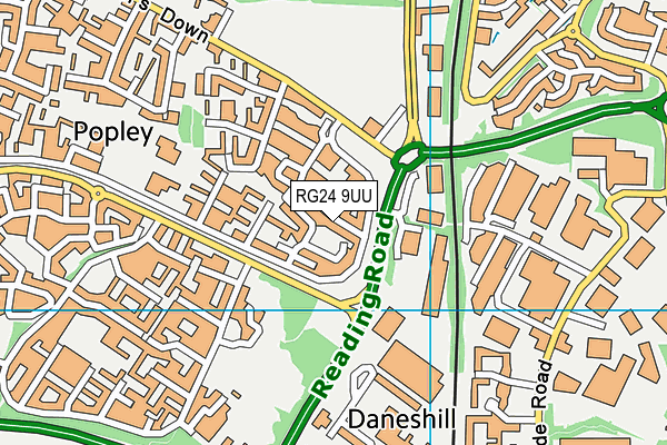 RG24 9UU map - OS VectorMap District (Ordnance Survey) RG24 9UU map - OS VectorMap District (Ordnance Survey)