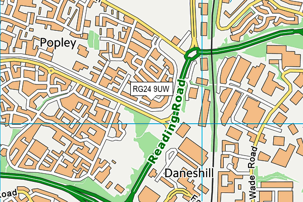 RG24 9UW map - OS VectorMap District (Ordnance Survey) RG24 9UW map - OS VectorMap District (Ordnance Survey)