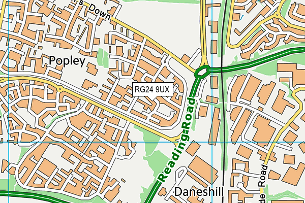 RG24 9UX map - OS VectorMap District (Ordnance Survey) RG24 9UX map - OS VectorMap District (Ordnance Survey)