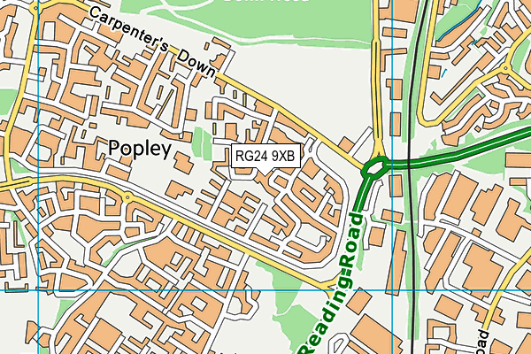 RG24 9XB map - OS VectorMap District (Ordnance Survey) RG24 9XB map - OS VectorMap District (Ordnance Survey)