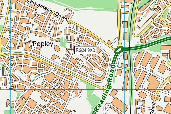 RG24 9XD map - OS VectorMap District (Ordnance Survey) RG24 9XD map - OS VectorMap District (Ordnance Survey)