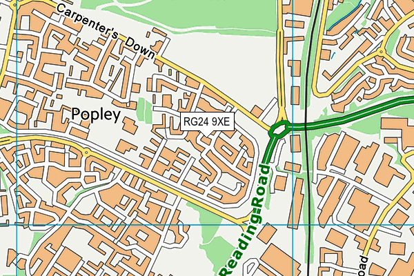 RG24 9XE map - OS VectorMap District (Ordnance Survey) RG24 9XE map - OS VectorMap District (Ordnance Survey)