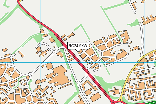 RG24 9XW map - OS VectorMap District (Ordnance Survey) RG24 9XW map - OS VectorMap District (Ordnance Survey)