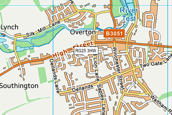 RG25 3HW map - OS VectorMap District (Ordnance Survey)
