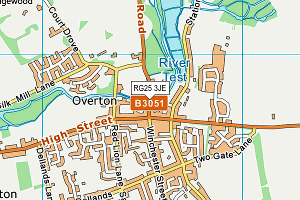 RG25 3JE map - OS VectorMap District (Ordnance Survey)