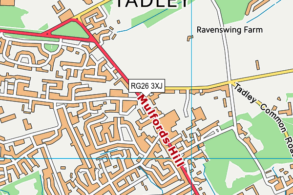 RG26 3XJ map - OS VectorMap District (Ordnance Survey) RG26 3XJ map - OS VectorMap District (Ordnance Survey)
