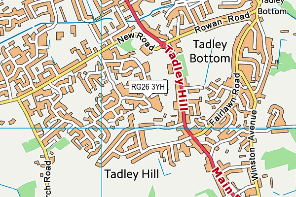 RG26 3YH map - OS VectorMap District (Ordnance Survey) RG26 3YH map - OS VectorMap District (Ordnance Survey)